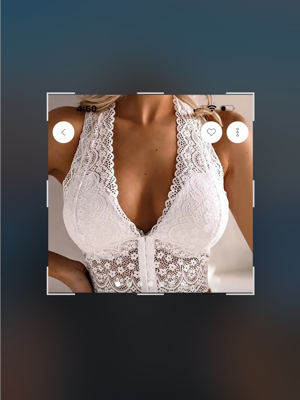 Lace Halter Bralette Top in White